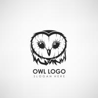 Owl head concept logo template. Label for company or organization. Vector illustration