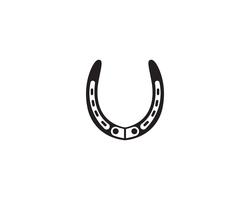 Horse shoes black logo and symbols vector template