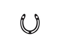 Plantilla de vector de símbolos y logotipo de zapatos de caballo negro