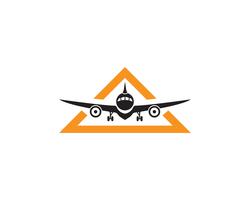 Aviones, avión, aerolínea con etiqueta de logotipo. Viaje, viaje en avión, símbolo de avión. Ilustración vectorial vector