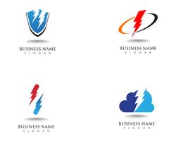 lightning thunderbolt electricity vector logo design