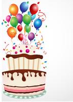 Birthday cake with balloon  vector