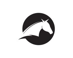 Cabeza de caballo negro Logo plantilla Vector