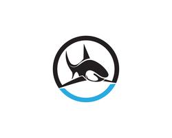 Tiburón peces animales logo y símbolos vector