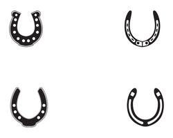 Horse shoes black logo and symbols vector template