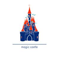 Estilo de arte de Castle Line. Icono del parque de atracciones. vector