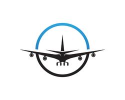 Aviones, avión, aerolínea con etiqueta de logotipo. Viaje, viaje en avión, símbolo de avión. Ilustración vectorial vector