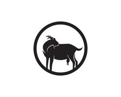 Vector y símbolo de vector de animales de cabra negro