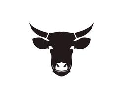 Plantilla de vector de símbolos y logotipo de cabeza de vaca