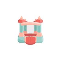 Cartoon bouncy castle icon. Isolated vector illustration.