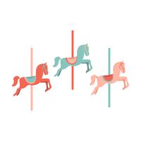 Carousel Horses icon vector