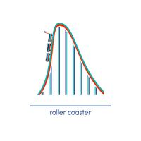 Roller coaster icon vector