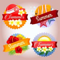 collection summer badge vector