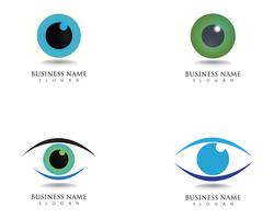 Eye care logo health symbols vector