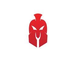Gladiator Spartan helmet logo template vector icon