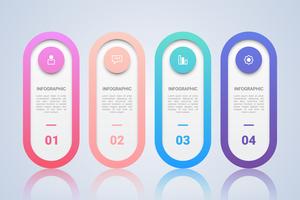 Minimalist Infographic Template for Business with Four Steps Multicolor Label vector