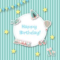 Childish birthday card vector