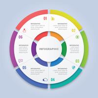 Circle Infographic Template with Six Options for Workflow Layout, Diagram, Annual Report, Web Design vector