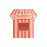 Cartoon ticket office icon. vector