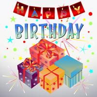 birthday gift box celebration vector