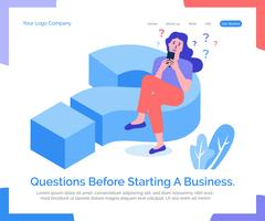 Questions before starting a business. vector