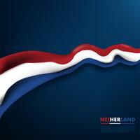 Bandera de Holanda realista diseño vectorial