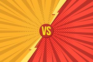 Versus VS letters fight backgrounds in pop art retro comics style with halftone. Vector illustration