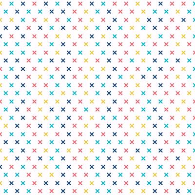 Abstract cross pattern colorful on white background. Geometric memphis plus signs.