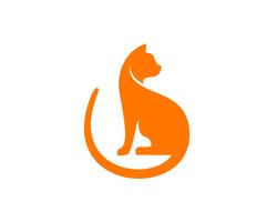 Logo plano de gato vector