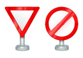 Yield and Not Allowed Signs vector