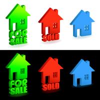 House for sale and sold signs vector