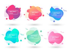 Set of abstract liquid shapes modern graphic elements. Fluid design forms and line. Gradient abstract banners. Template for the design of a logo, flyer or presentation. Vector illustration.