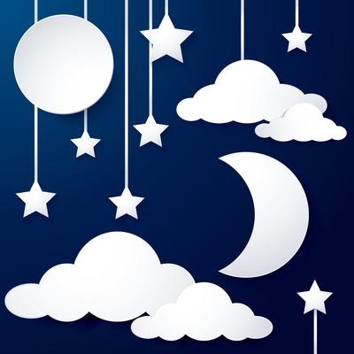 moon and cloud paper