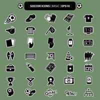 iconos de futbol basicos vector