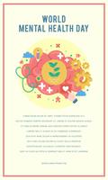 Cartel del Día Mundial de la Salud Mental. Crecimiento mental. Aclara tu mente. Pensamiento positivo. Vector - Ilustración
