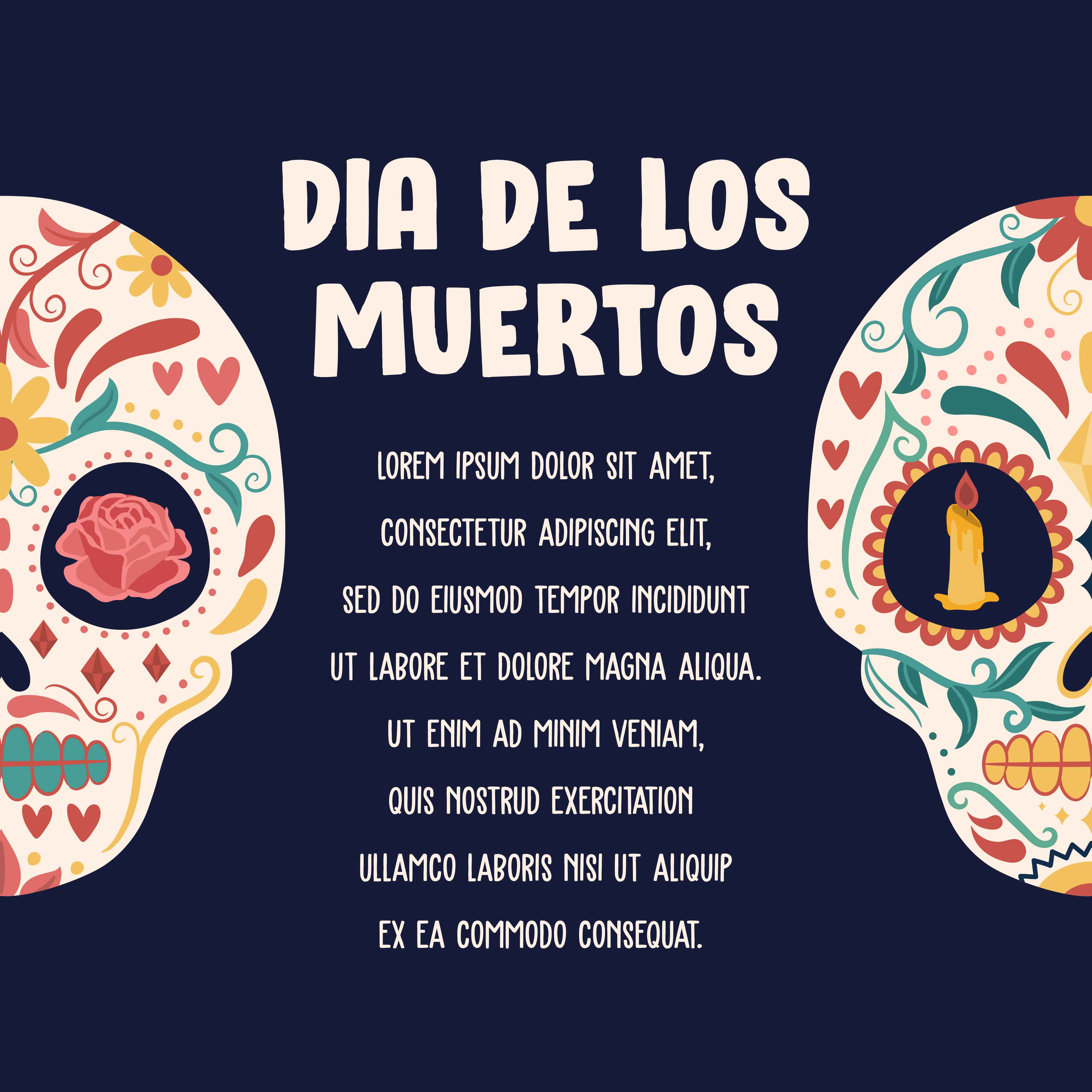 Sugar Skull Poster Day Of The Dead Dia De Los Muertos Banner