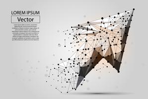 Abstract mash line and point Arrow. Vector polygonal low poly business illustration.