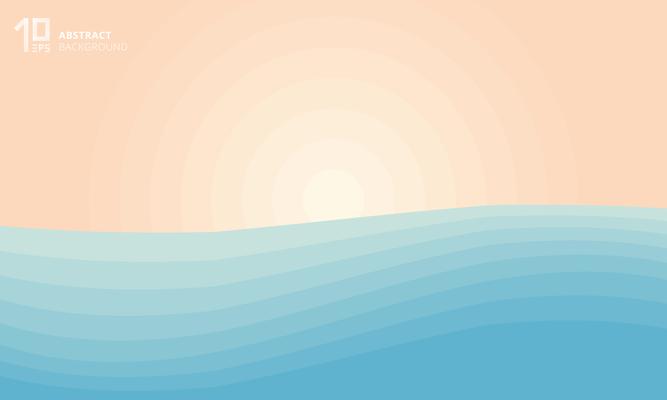 Abstract wave and circles pattern. Blue sea wave and sand.