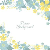 Spring Flower  Floral Border  Wreath Background Printed Template - Vector Illustration