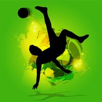 silhouette soccer player overhead kick vector