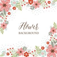 Hand drawn Spring Flower Border Background - Vector Illustration