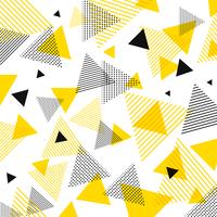 Amarillo moderno abstracto, modelo negro de los triángulos con las líneas diagonalmente en el fondo blanco.
