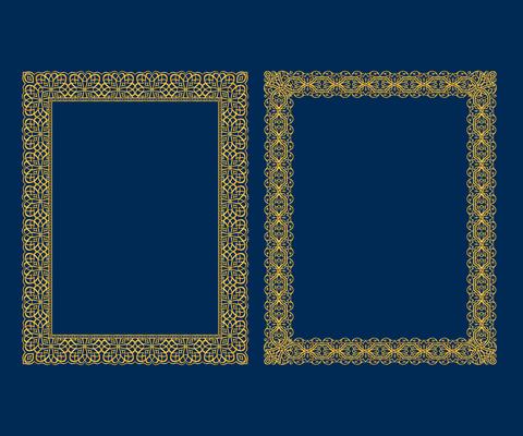 Set of luxury Decorative vintage frames and borders set,Gold photo frame Vector design decoration pattern style.