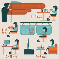 Sitting risks infographic vector