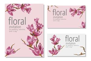 Poster floral flower wedding card