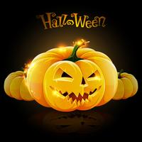 Lighting halloween pumpkin vector