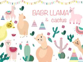 Llama and Cactus Clipart Bundle,No Drama Llamas Graphics Set.