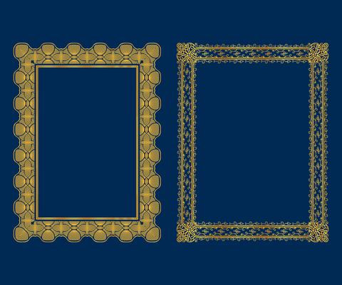 Set of luxury Decorative vintage frames and borders set,Gold photo frame Vector design decoration pattern style.