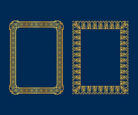 Set of luxury Decorative vintage frames and borders set,Gold photo frame Vector design decoration pattern style.