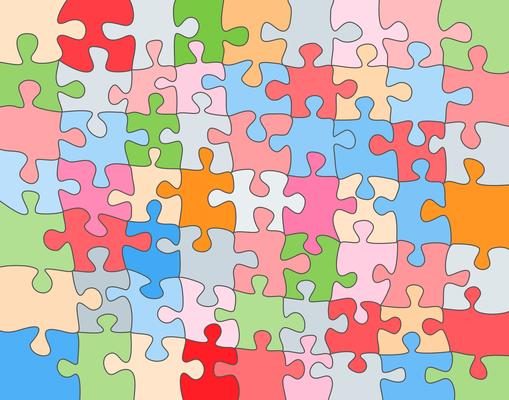 Vector Abstract colorful background made from white puzzle pieces and place for your content.